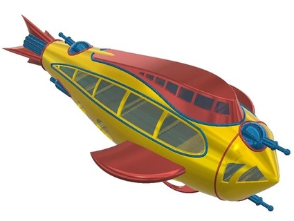 buck rogers rocket cruiser shionnezumi 3d print model - Mito3D
