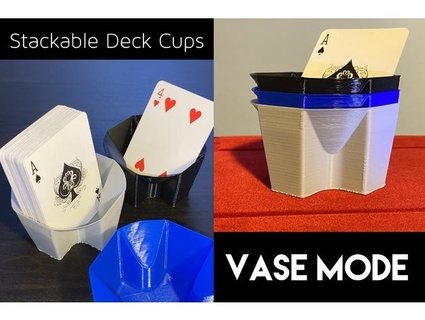 deck cup - stackable full card holder vase mode fast printing fresnelthz 3d print model - Mito3D