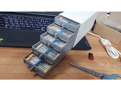 parts drawer box monotone 386 3d print model - Mito3D