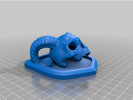 schivare caravan logo cranio corna topflintshop 3d print model - Mito3D