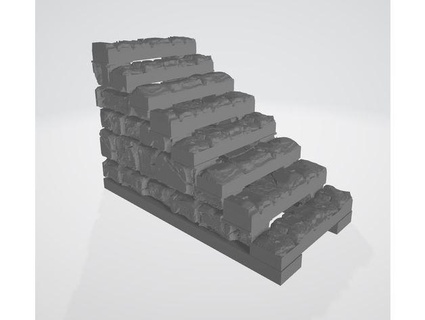 mimicbrick - embarkment kit 4x8 stair set brick001 3d print model - Mito3D