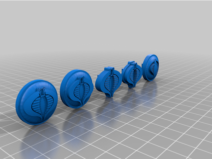 cobra boutons ombre souriante 3d print model - Mito3D
