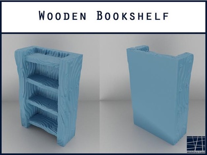 wooden bookshelf - tabletop gaming terrain miniatureland 3d print model - Mito3D