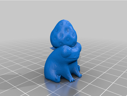 frog strawberry head woolfikcz 3d print model - Mito3D