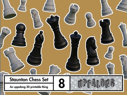 staunton chess set uppalong 3d print model - Mito3D