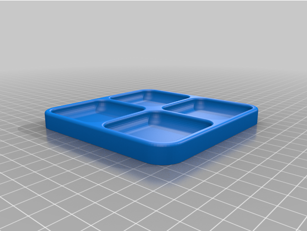 4 Slot Tablett Magnet Blatt Pompons Däumchen 3D print model - Mito3D