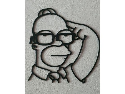 Homer Simpson düşünme duvar Sanatı gevrek 3d print model - Mito3D