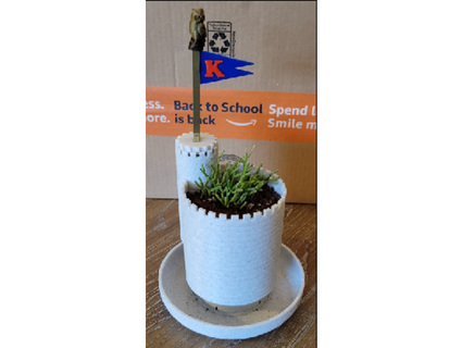 planttlement flag pole w owl kastle 3d print model - Mito3D
