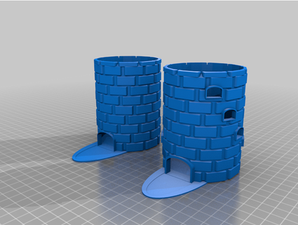 fhw castle towers pencils holder v12 thefreeheathen 3d print model - Mito3D