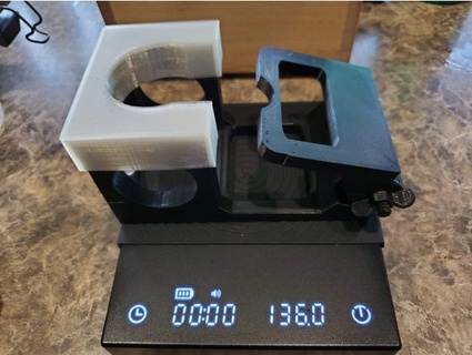 Ajustable porte filtre bourrage pesée supporter boisson pain 3d print model - Mito3D