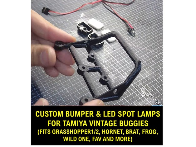 custom bumper & led spot lamps tamiya vintage buggies miniguy71 3D print model - Mito3D