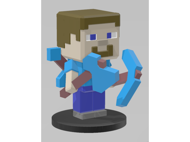Minecraft Steve Miniatur hobbygamecraft 3D print model - Mito3D