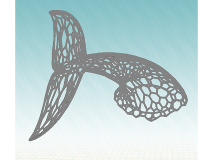 voronoi baleine queue art 3 3d print model - Mito3D