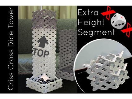 criss cross dice tower tray - remix extra height segments fresnelthz 3d print model - Mito3D
