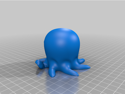 cute octopus plays bone flute encopresis 3d print model - Mito3D