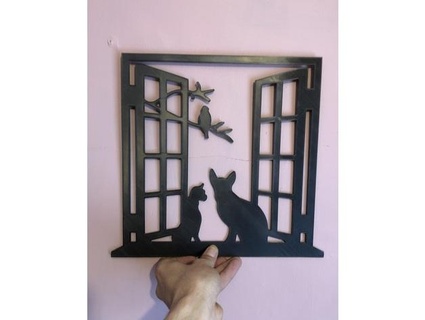 dog cat & bird wall art 3dprintoutz4u 3d print model - Mito3D
