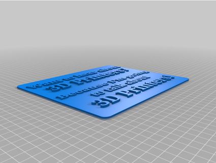 3d stampante cartello danbears85 3d print model - Mito3D