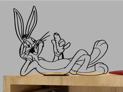 bugs bunny silhouette 3d print model - Mito3D