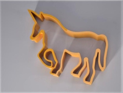unicorn cookie cutter dape 3d print model - Mito3D