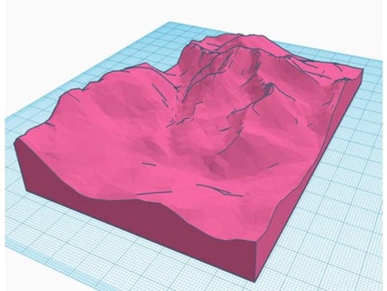 Schneedon topographisch Karte mattgardner 3d print model - Mito3D