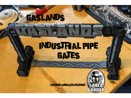 Gaslands industrial tubo portões sablebadger 3d print model - Mito3D