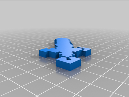 3d barra oblicua Minecraft herramientas llavero agujero gg1044 3d print model - Mito3D