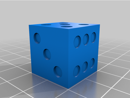 balanced 19mm casino-style 6-sided die alecschultz 3d print model - Mito3D