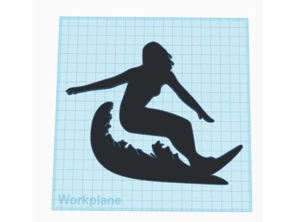 surfeur fille mur art rkxone 3d print model - Mito3D