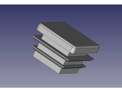 square tubing end cap plug 30x30 mm il cosmo 3d print model - Mito3D