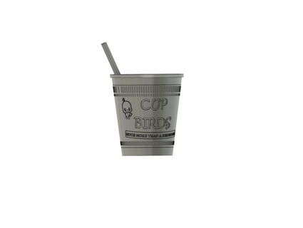 cup noodle birdhouse dovraga 3d print model - Mito3D