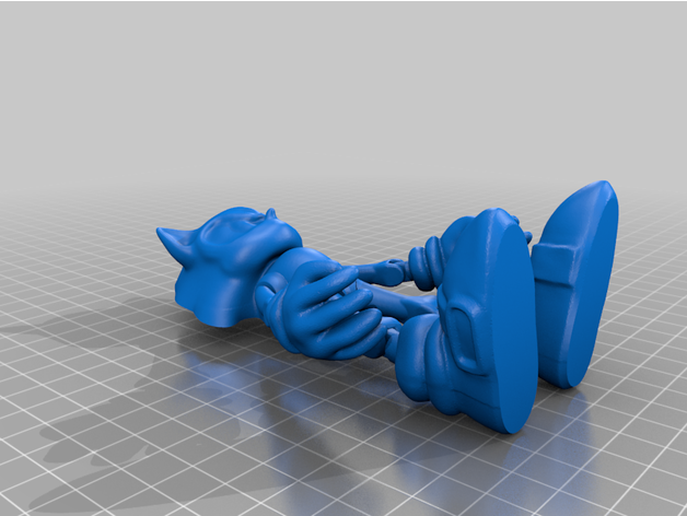 sonic hedgehog - articulated muppetrancher 3D print model - Mito3D