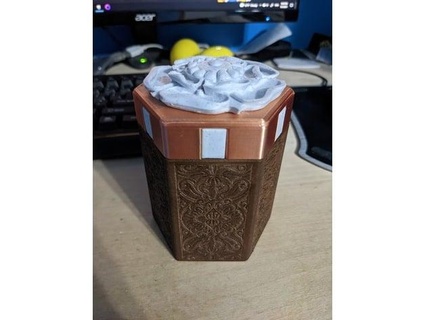 tudor rose twist box topper agarthian 3d print model - Mito3D