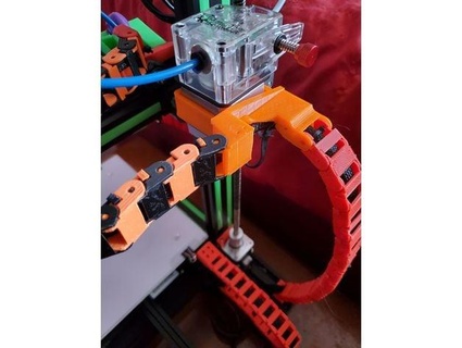 ender 3 stepper motor mounting bracket x-axis hot end cable chains lazurus long 3d print model - Mito3D
