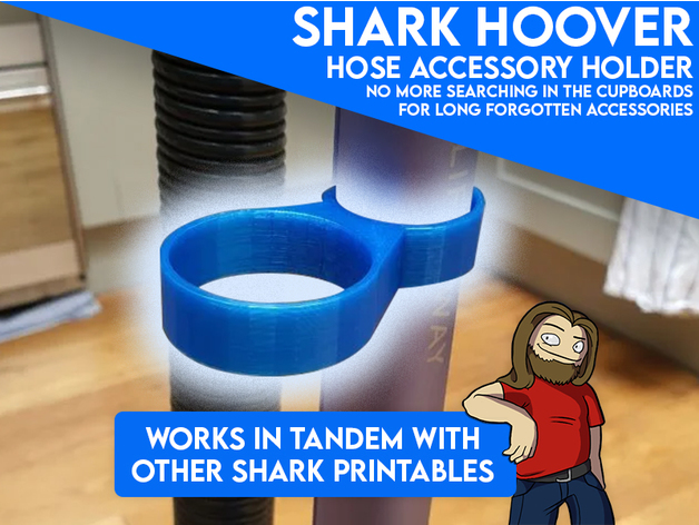 holder shark vacuum hose attachments beardymike 3D print model - Mito3D