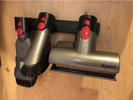 triple dyson accessory wall mounted holder v7-v11 s-c 3d print model - Mito3D