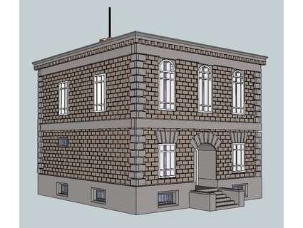 ho scale main street police station kabrumble 3d print model - Mito3D