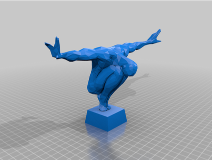 finesse saluting man low poly yiixpe 3d print model - Mito3D