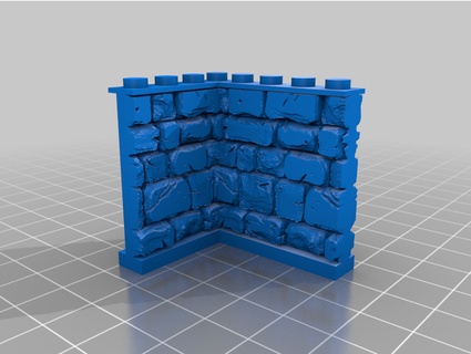 mimicbrick - embarkment kit 4x5 corner wall set brick001 3d print model - Mito3D