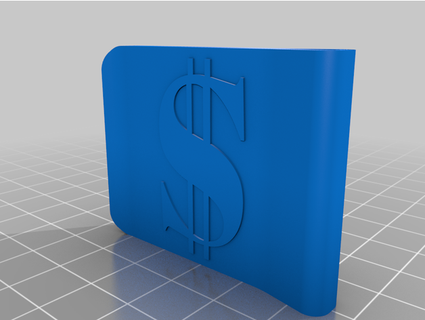 money clip dollar sign timi 3d 3d print model - Mito3D