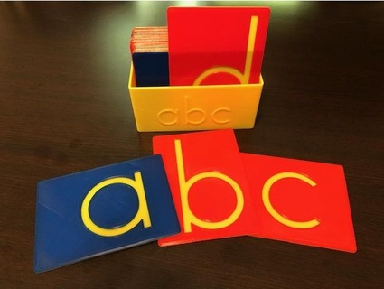 Montessori caso bainha lixa cartas caixa entortado 3d print model - Mito3D