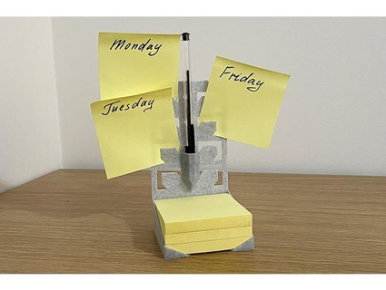 post-it note holder week planner - desktop wall mounted maxfunkner  3d print model - Mito3D