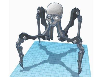 articulated skull walker chibi calcium boblol126 3d print model - Mito3D