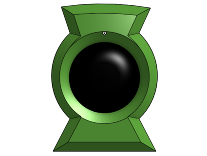 verde lanterna kyle Rayner ispirato petto emblema più sottile 3d print model - Mito3D