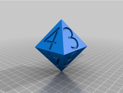 8 sided d4 sterben Zahlen 1 4 wiederholt zweimal jelson 3d print model - Mito3D