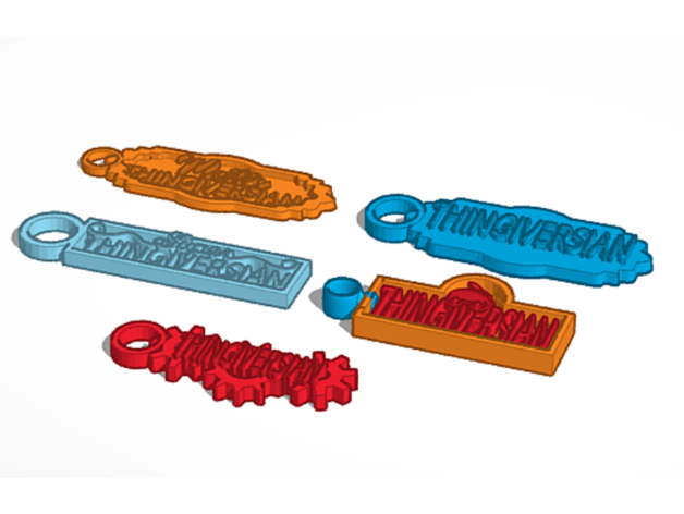 5 thingiversians master super 3 keychains destined2be2014 3D print model - Mito3D