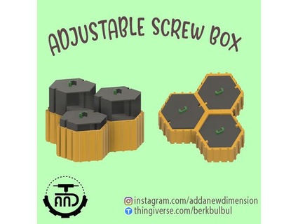 adjustable hexagonal screw box berkbulbul 3d print model - Mito3D
