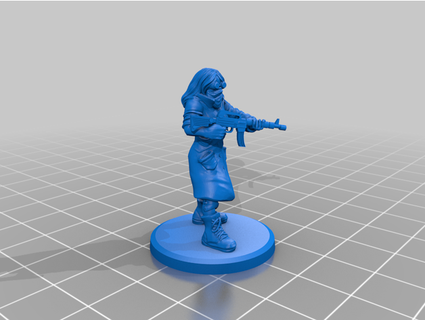 underhive lady rifle rubeebee 3d print model - Mito3D