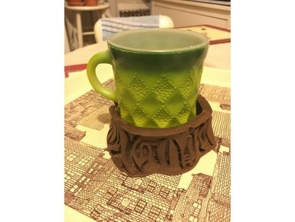 wood cup coaster rmaeshim 3d print model - Mito3D