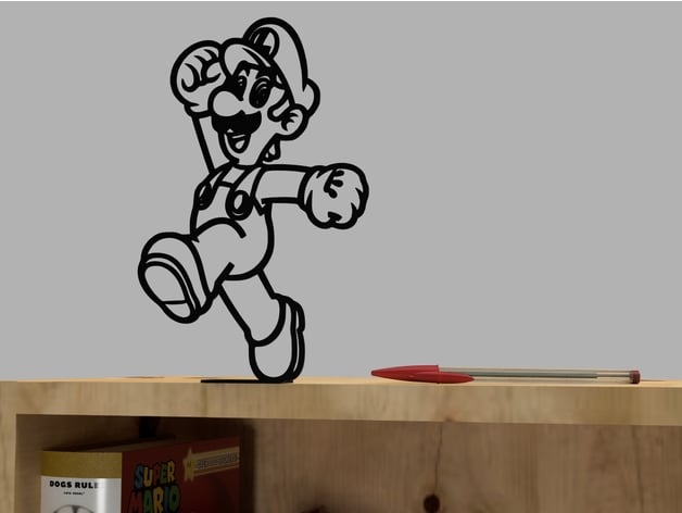 Silhouette luigi 3D print model - Mito3D