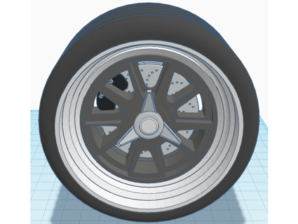 shelby style wheel low profile tire john west 3d print model - Mito3D